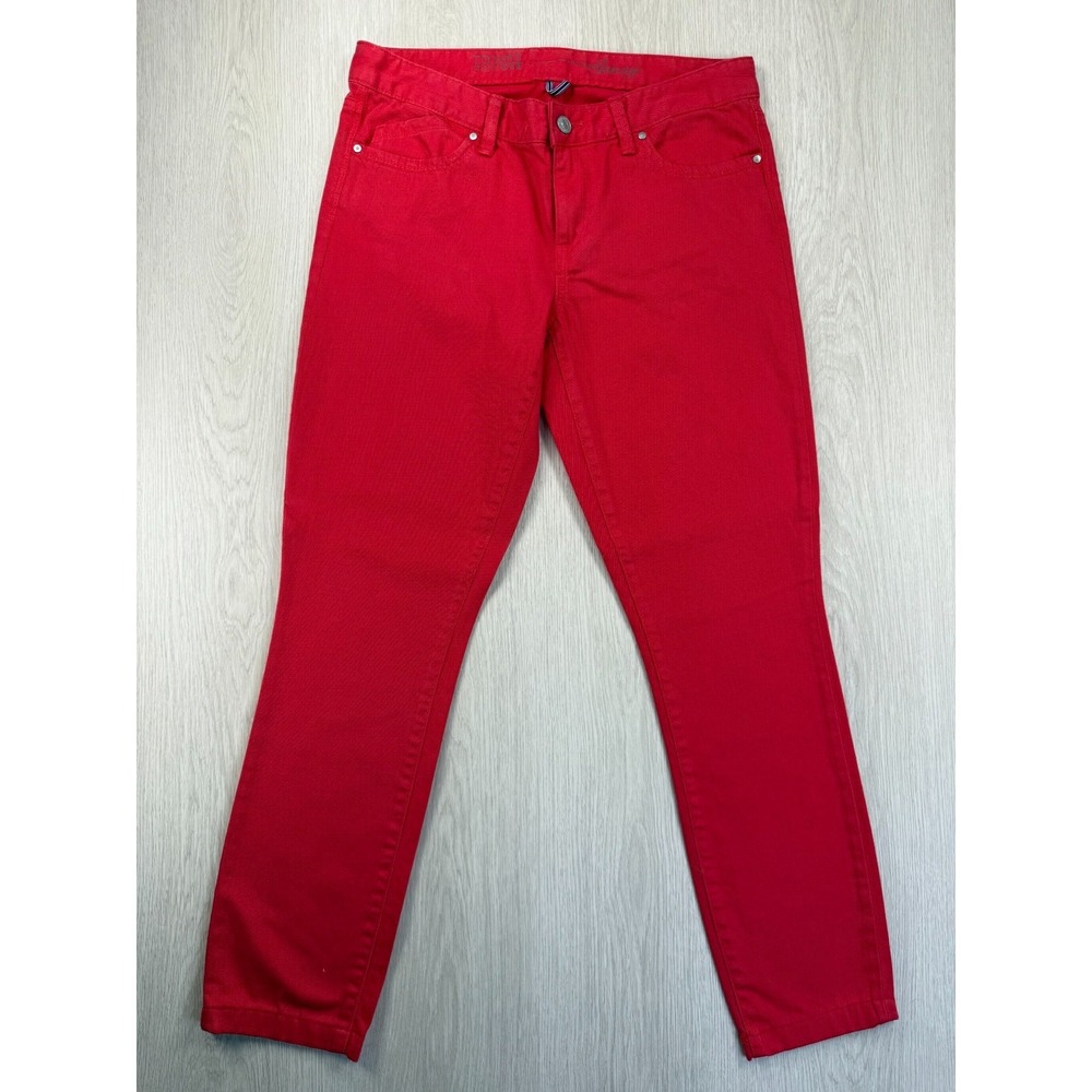 Red Skinny Jeans High Rise Dopamine Dressing Y2K‎ Statement Denim